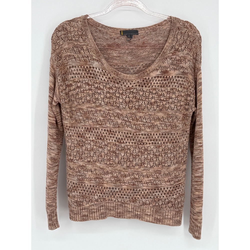 Ijeans by Buffalo Womens Sz‎ L Brown Knit Sweater Lg Sleeve Lightweight Pullover